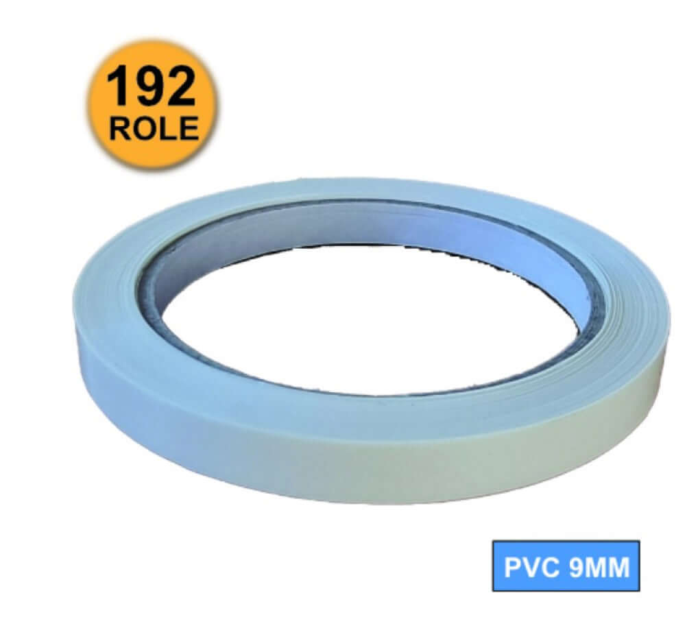 Banda pentru sigilat pungi Alb, PVC 9 mm 60 m