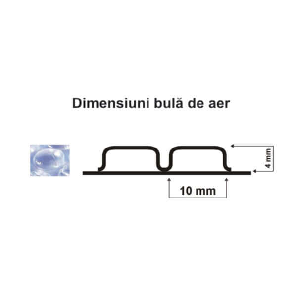 Folie Cu Bule De Aer Mici, 3 Straturi, 50 G/Mp, 1m X 50ml