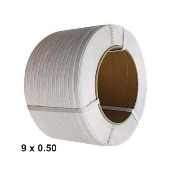 Bandă Pp (Polipropilenă) Albă 9 Mm X 0.50 Mm, 4000 M/Rolă