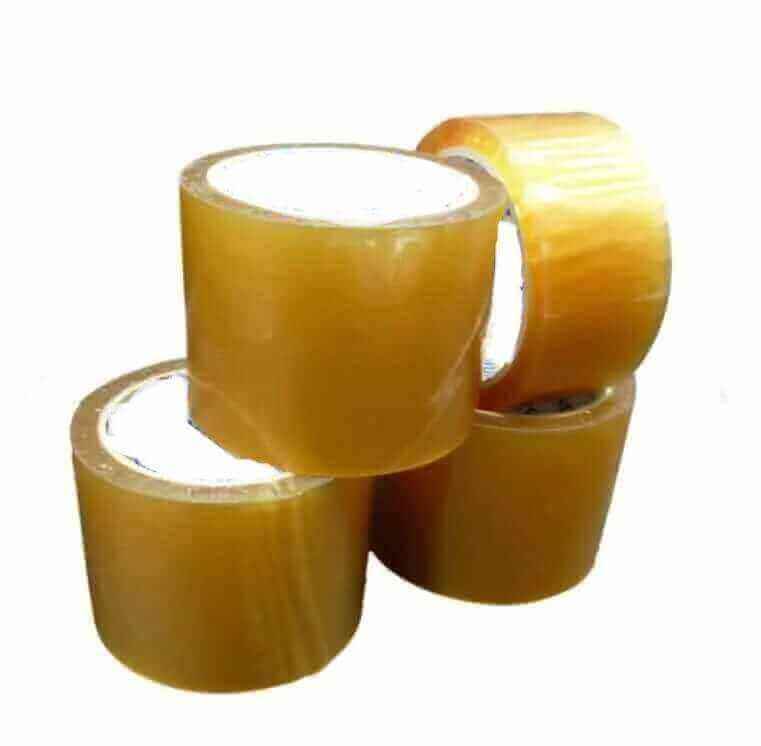 Banda adeziva Solvent 75mmx60m 50 microni - 4 role de banda adeziva pentru sigilare si ambalare.