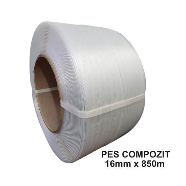 Bandă Pes Nețesută Compozit 16 Mm X 850 M, 450 Kgf, Tub 200 Mm - Trimaton