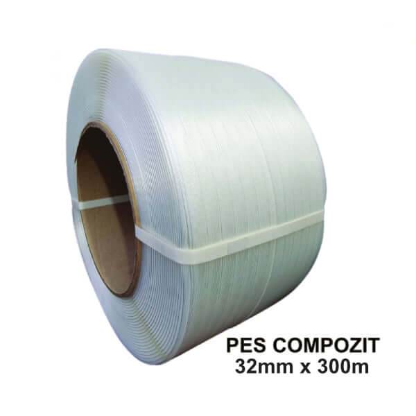 Bandă Pes Nețesută Compozit 32 Mm X 300 M, 1140 Kgf, Tub 200 Mm - Trimaton