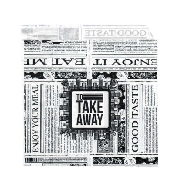 Coltar hartie model ziar 16 x 17cm RG 35gr design atractiv pentru livrari si servire fast-food