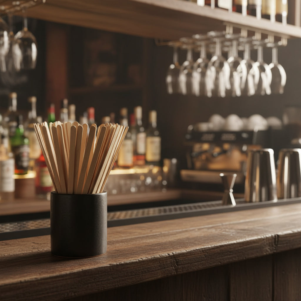 Palete lemn vrac de 14cm - 1000 buc, palete din lemn de unică folosință, ideale pentru apă și cafea.