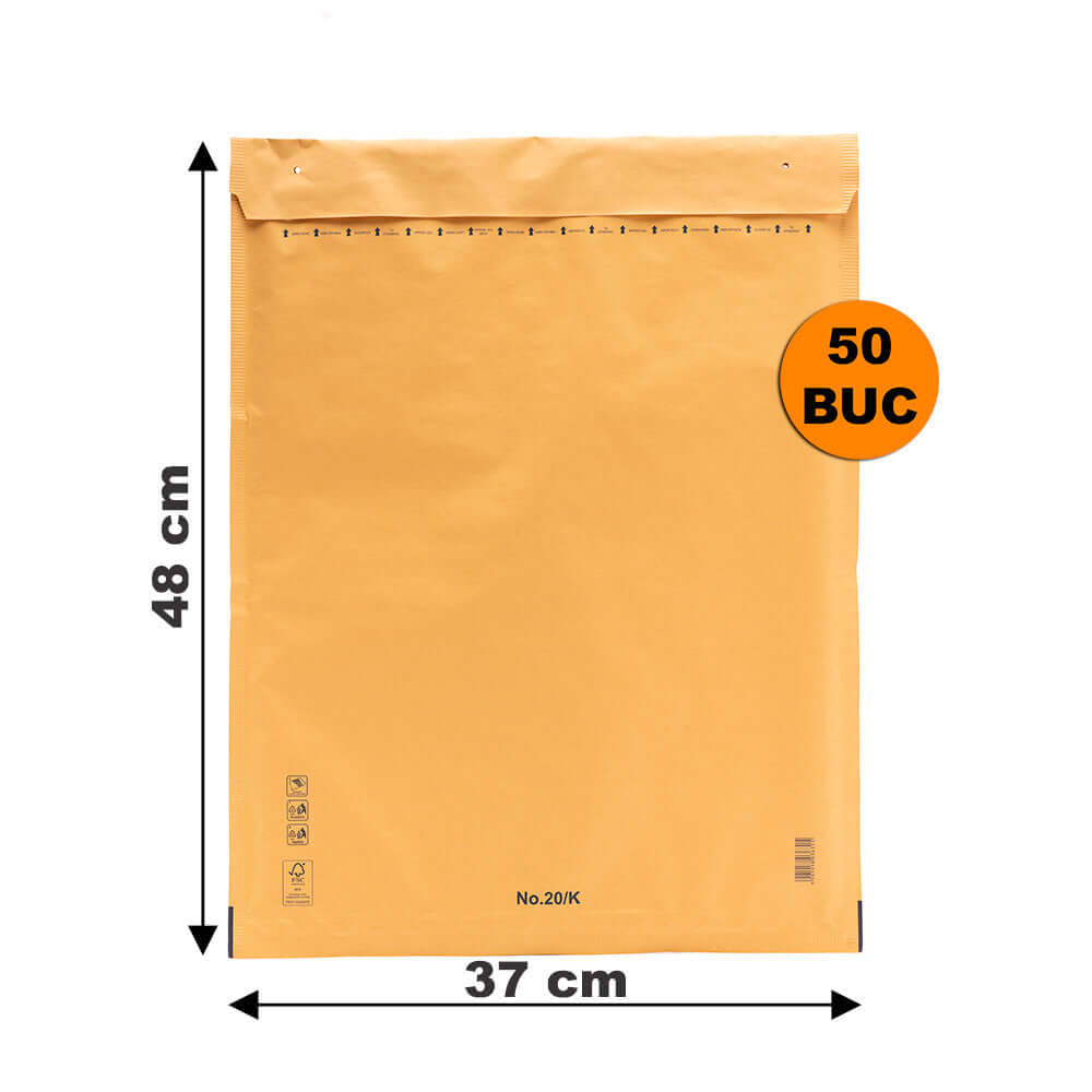 Plicuri Cu Bule Antișoc K20 Maro, 370x480+50mm - 50 buc