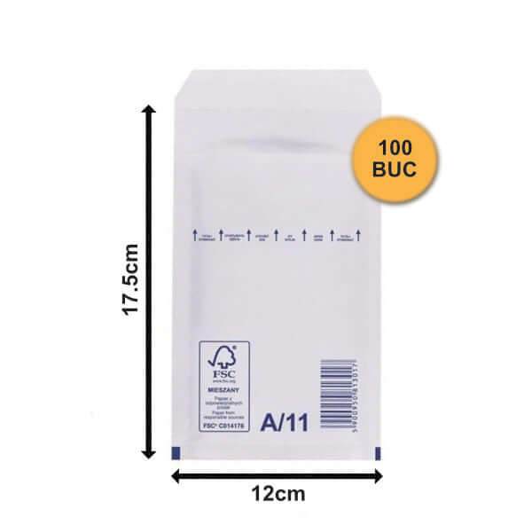 Plicuri Cu Bule Antișoc A11 Albe, 120x175+50mm - 100 buc
