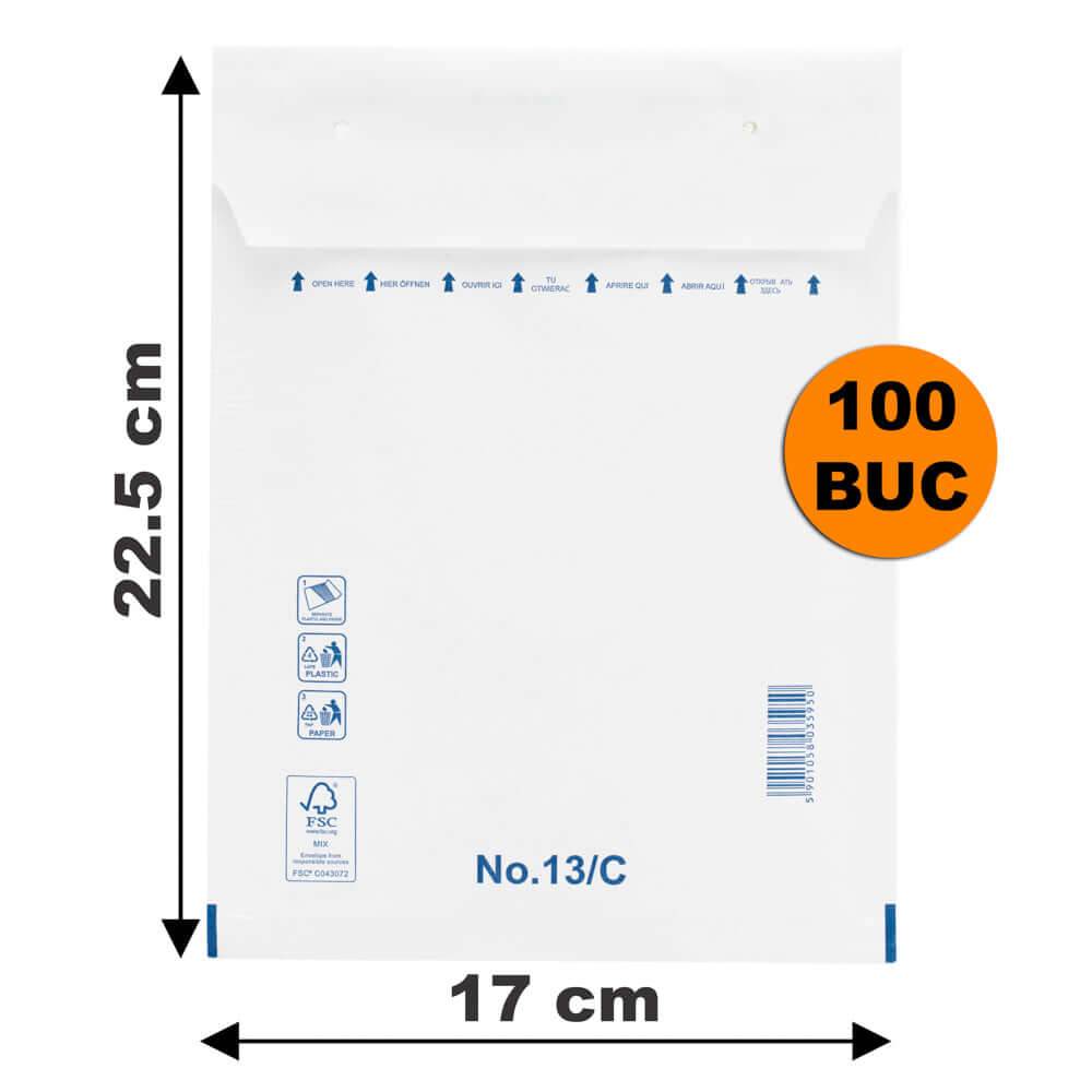 Plicuri Cu Bule Antișoc C13 Albe, 170x225+50mm, Plic Cu Lipire Autoadezivă - 100 buc - Trimaton