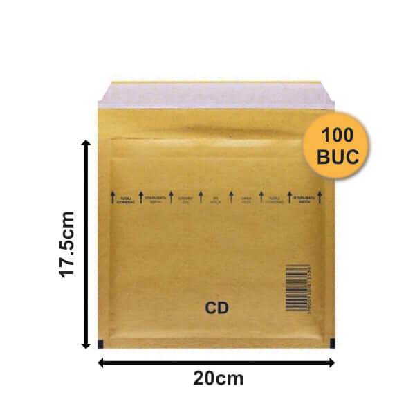 Plicuri Cu Bule Antișoc Cd Maro, 200x175+50mm, Plic Cu Lipire Autoadezivă - 100 buc - Trimaton