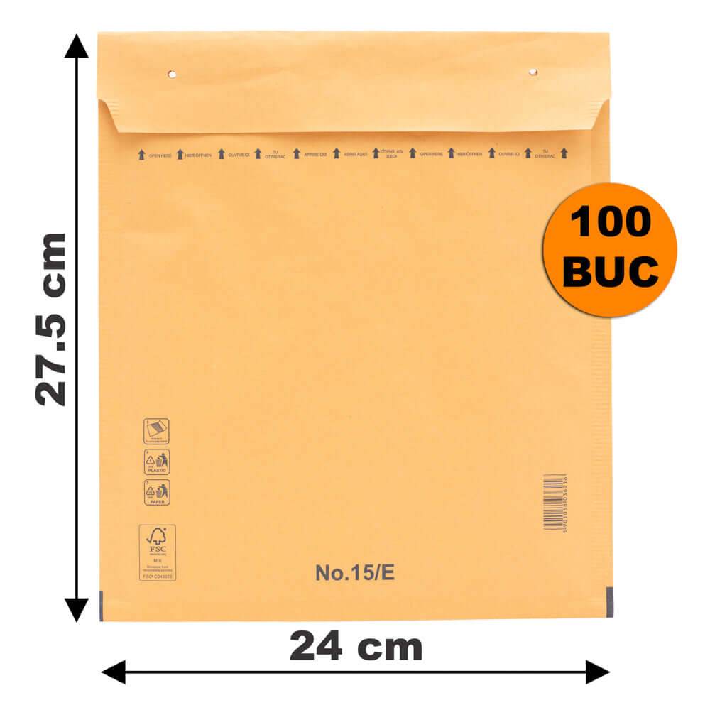 Plicuri Cu Bule Antișoc E15 Maro, 240x275+50mm, Plic Cu Lipire Autoadezivă - 100 buc - Trimaton