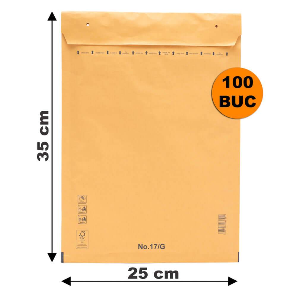 Plicuri Cu Bule Antișoc G17 Maro, 250x350+50mm, Plic Cu Lipire Autoadezivă - 100 buc - Trimaton