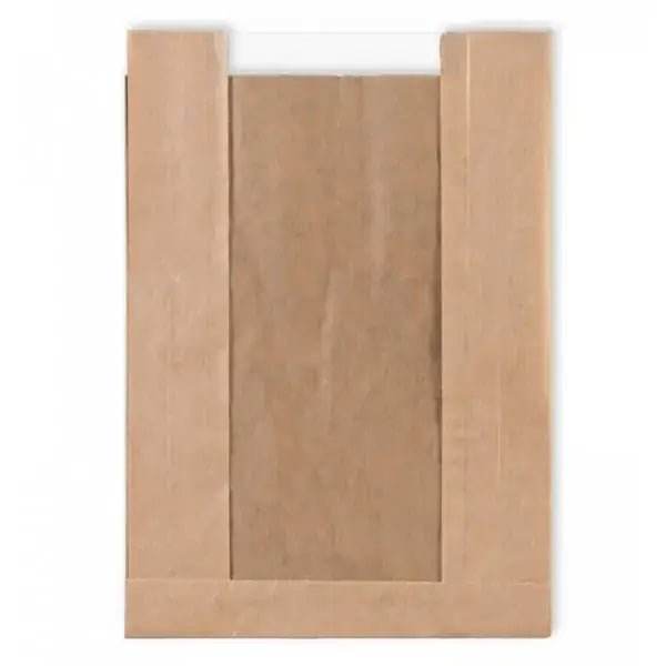 Punga hartie cu fereastra paine 20x8x31cm - ambalaj pentru paine cu fereastra transparenta.