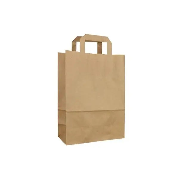 Punga hartie, natur, cu maner plat - 30x20x33cm - 250 buc.