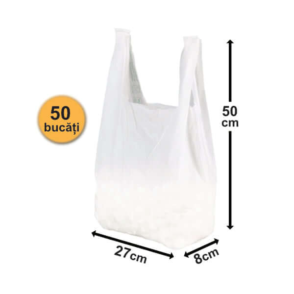 Pungi Biodegradabile 27x50 Cm Albe - 50 buc