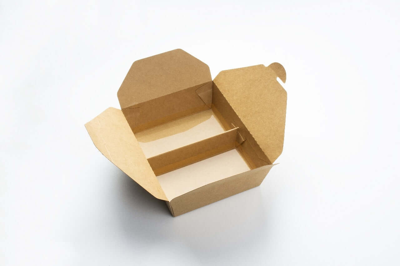 Cutie meniu carton cu 2 compartimente 175x135x65 mm - ambalaj practic pentru servirea preparatelor.