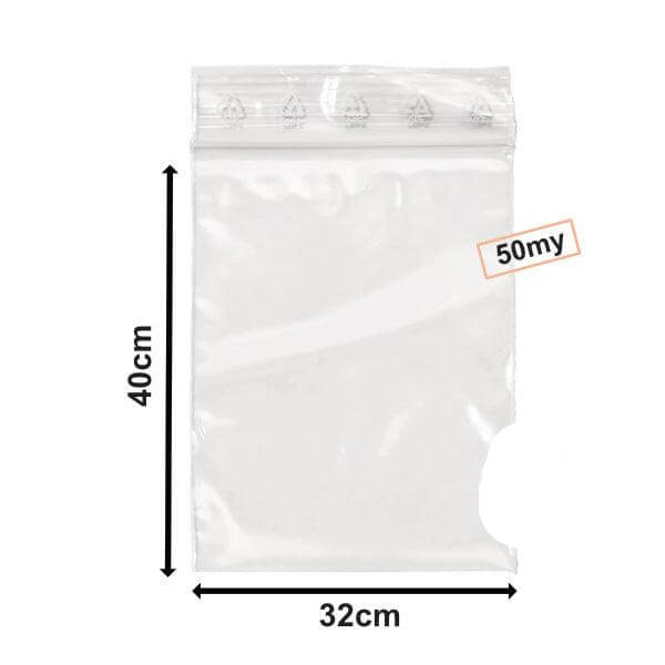 Pungi Din Plastic Cu Fermoar (Zip Lock), 320mm X 400mm
