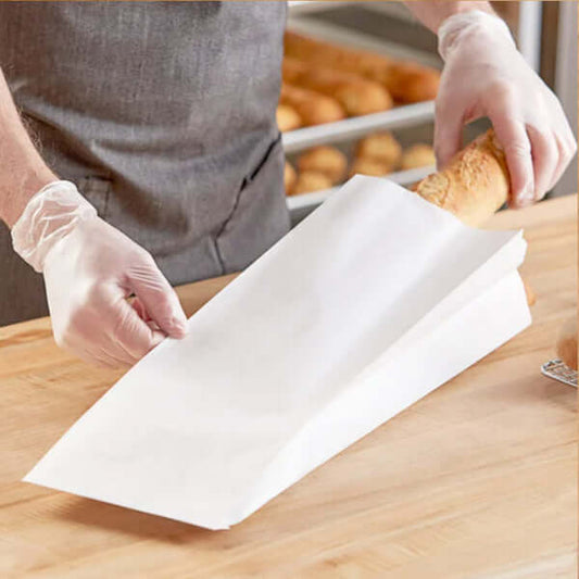 Pungi albe pentru paine - 18x6x32 cm - 1000 buc.