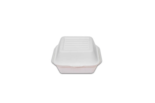 Caserola cu Capac Pentru Burger Unica Folosinta 15x15cm ambalaj biodegradabil pentru burgeri