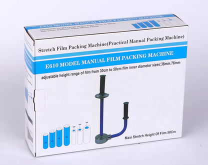 Dispozitiv pentru paletizat cu folie stretch - ambalare eficientă, model manual E610, ajustabil de la 30cm la 50cm.