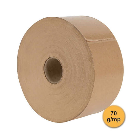 Bandă Adezivă Umectibilă Hârtie Kraft, Biodegradabilă, 70 Mm