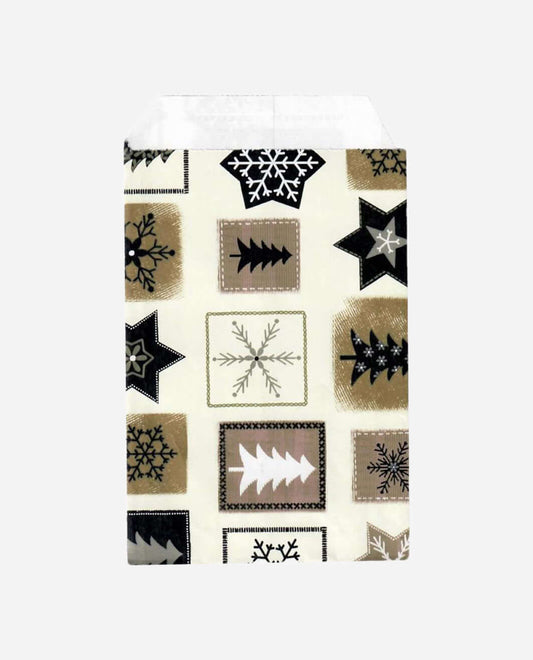 Punga mercerie motive sarbatori - 9x15 cm - lwc alb 80gr/m2