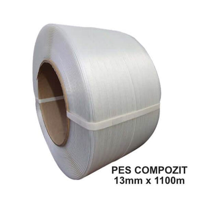 Bandă Pes Nețesută Compozit 13 Mm X 1100 M, 330 Kgf, Tub 200 Mm - Trimaton