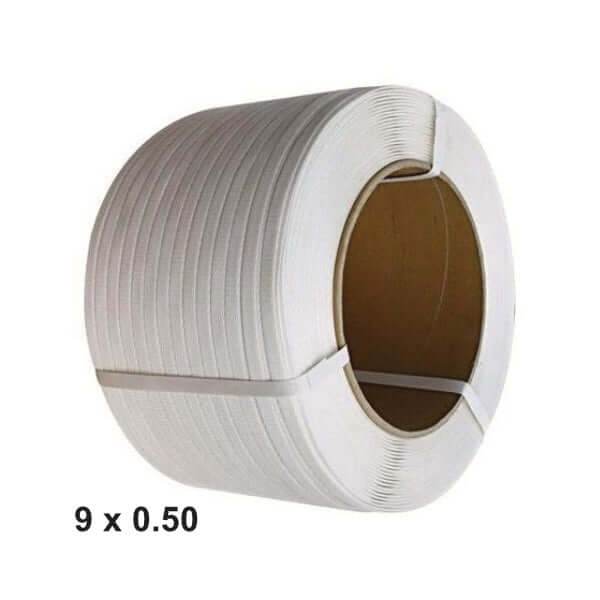 Bandă Pp (Polipropilenă) Albă 9 Mm X 0.50 Mm, 4000 M/Rolă