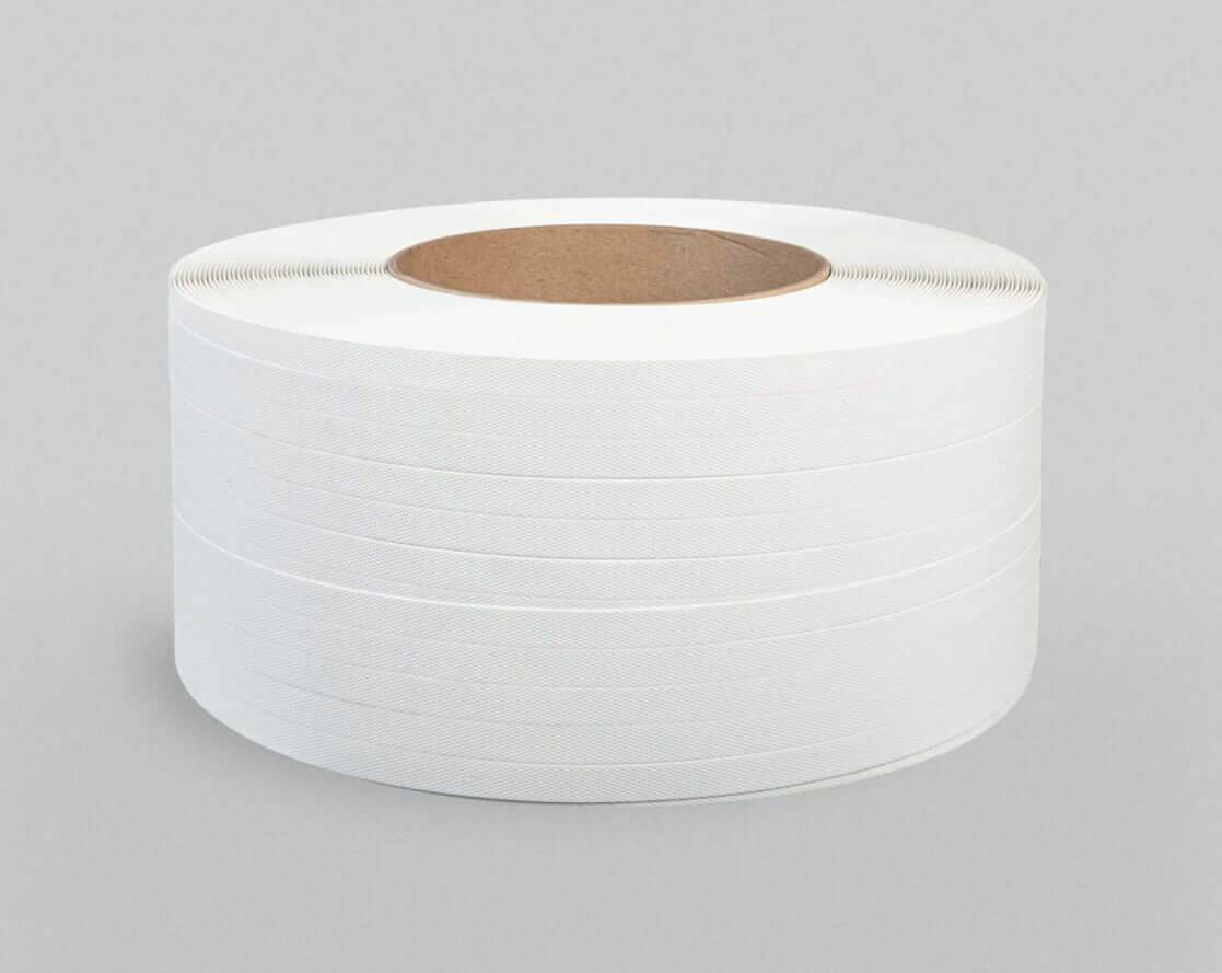 Bandă Pp (Polipropilenă) Albă 9 Mm X 0.50 Mm, 4000 M/Rolă