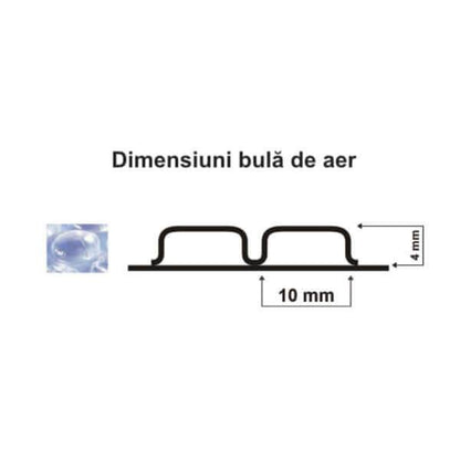 Folie Cu Bule De Aer Mici, 3 Straturi, 50 G/Mp, 1m X 50ml (50mp) - Trimaton