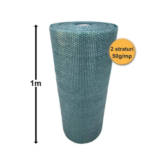 Folie Cu Bule De Aer Mici, 2 Straturi, 50 G/Mp, 1m X 50ml
