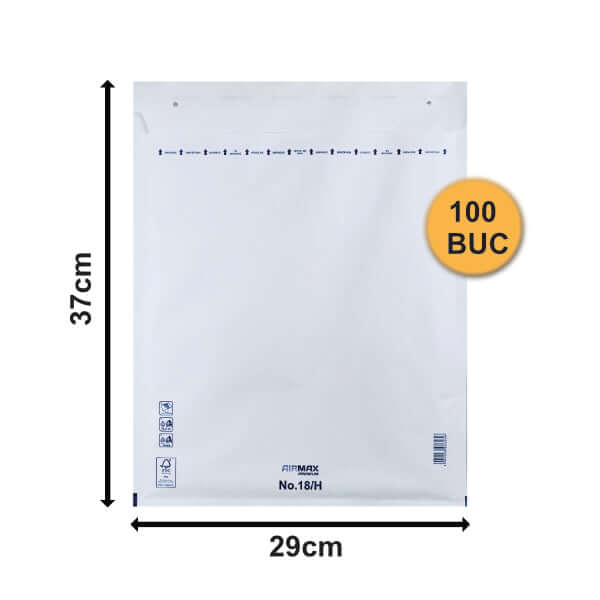 Plicuri Cu Bule Antișoc H18 Albe, 290x370+50mm - 100 buc