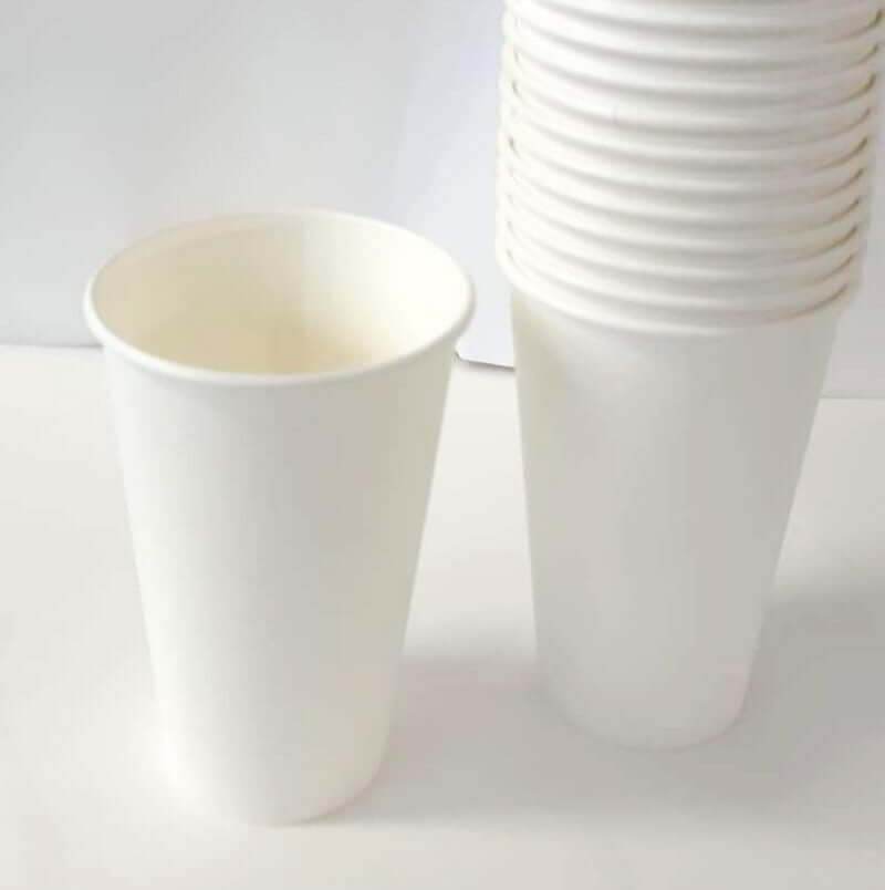 Pahare carton albe - 8 oz (236 ml) - 100 buc. - Trimaton