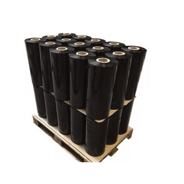 Palet 46 Role Folie Stretch Neagră, 50cm, 23my, 16kg/Rolă, 1340ml/Rolă, Uz Automat - Trimaton