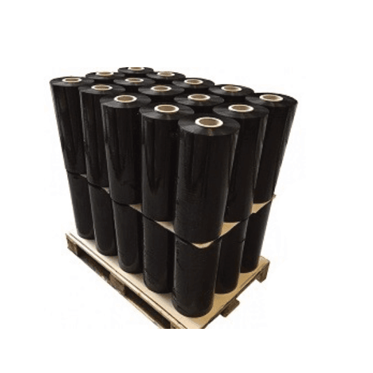 Palet 46 Role Folie Stretch Neagră, 50cm, 23my, 16kg/Rolă, 1340ml/Rolă, Uz Automat - Trimaton