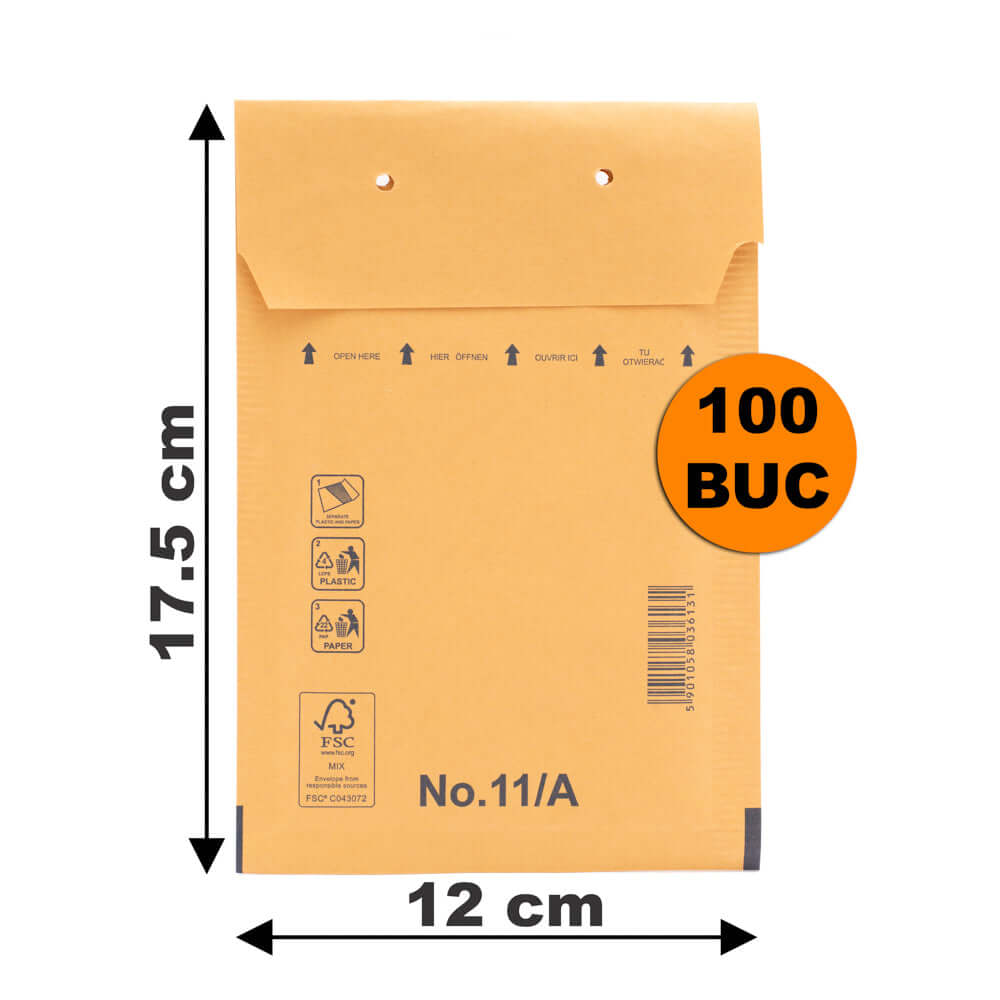 Plicuri Cu Bule Antișoc A11 Maro, 120x175+50mm - 100 buc
