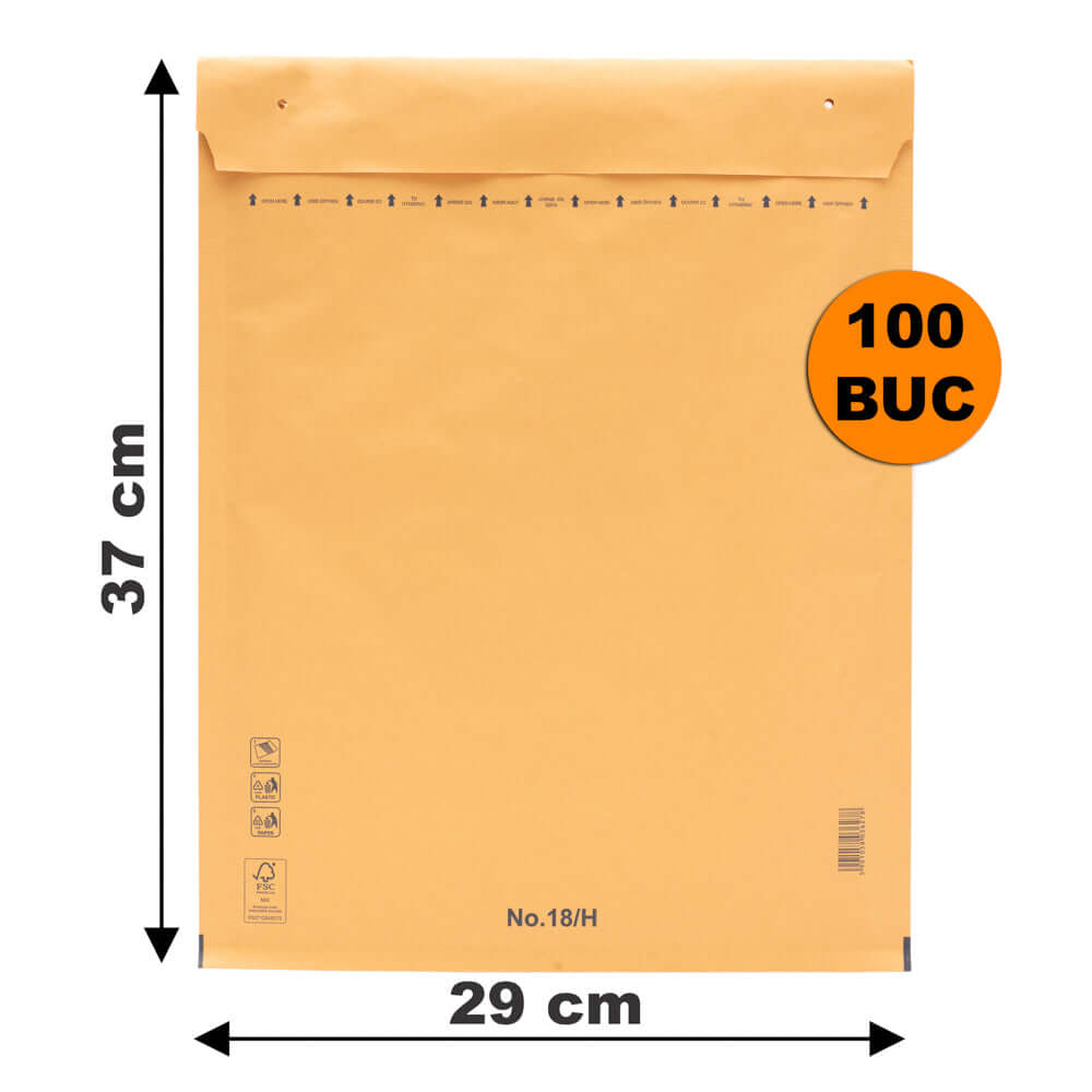 Plicuri Cu Bule Antișoc H18 Maro, 290x370+50mm - 100 buc