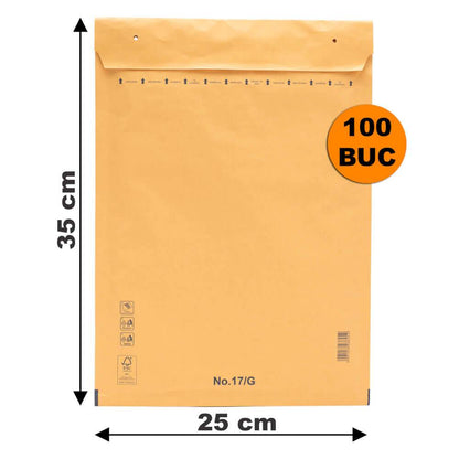 Plicuri Cu Bule Antișoc G17 Maro, 250x350+50mm, Plic Cu Lipire Autoadezivă - 100 buc - Trimaton