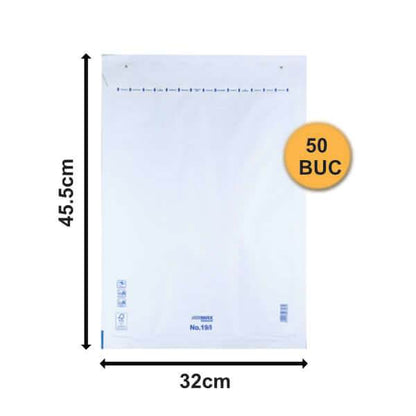 Plicuri Cu Bule Antișoc I19 Albe, 320x455+50mm, Plic Cu Lipire Autoadezivă - 50 buc - Trimaton