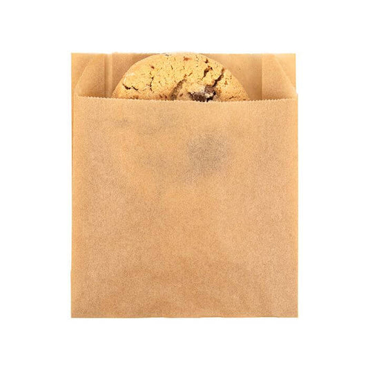 Punga hartie natur cerata 11x4x12cm cu biscuiti, ideal pentru produse prajite si alimentatie.