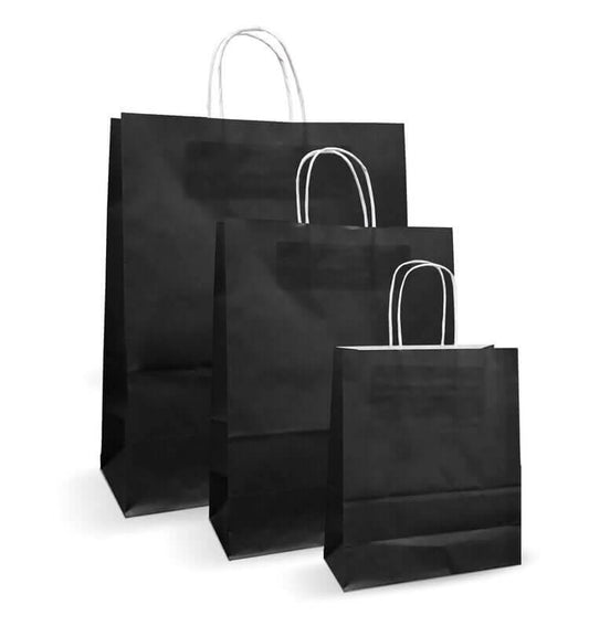 Pungi albe, colorate 100% negru - 25X14X30 - 100 buc - Trimaton