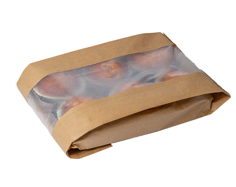 Pungi cu fereastra BIO - 13x4x25cm(f=6cm)- 1000 buc