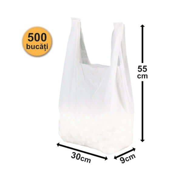 Pungi Biodegradabile 30x55 Cm Albe - 500 buc