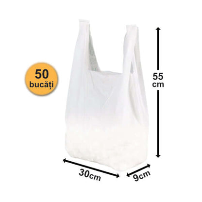 Pungi Biodegradabile 30x55 Cm Albe - 50 buc