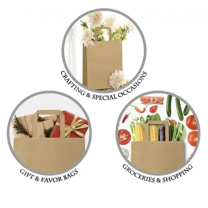 Punga hartie, natur, cu maner plat - 32x17x38cm - 250 buc.