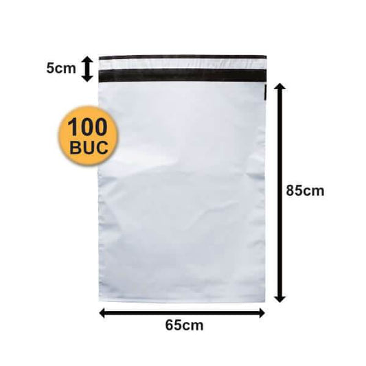 Set 100 Bucăți Pungi Curierat Fb11, 650x850+60mm - Trimaton